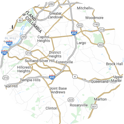Best moving companies in Forestville, MD map