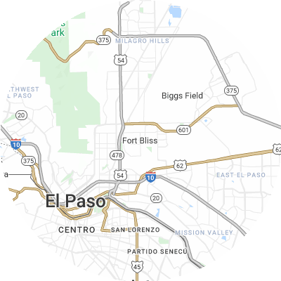 Best window replacement companies in Fort Bliss, TX map