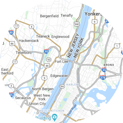 Best roofers in Fort Lee, NJ map