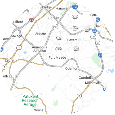Best lawn care companies in Fort Meade, MD map