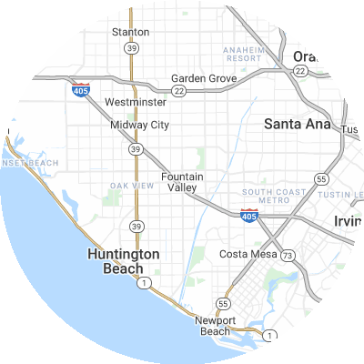 Best moving companies in Fountain Valley, CA map