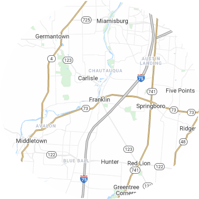 Best moving companies in Franklin, OH map