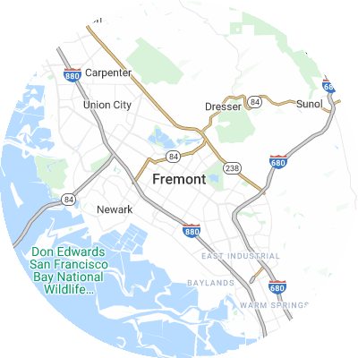 Best plumbers in Fremont, CA map