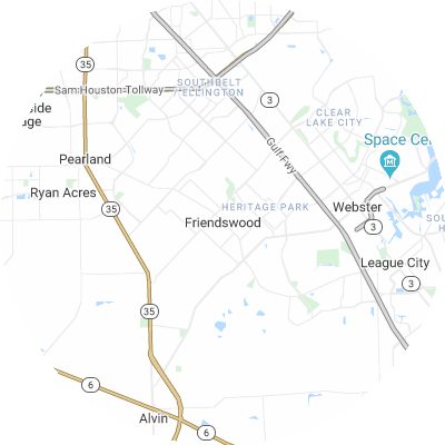 Best moving companies in Friendswood, TX map