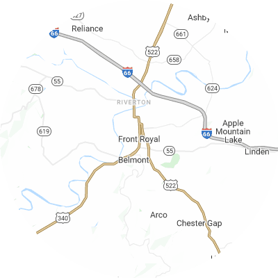 Best pest control companies in Front Royal, VA map