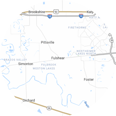 Best pest control companies in Fulshear, TX map