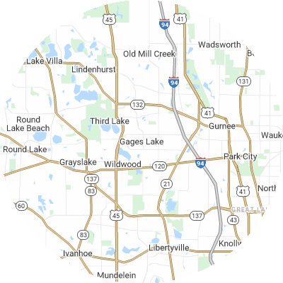 Best roofers in Gages Lake, IL map