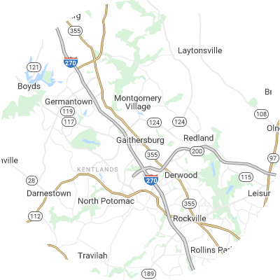 Best lawn companies in Gaithersburg, MD map