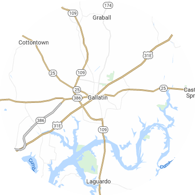 Best moving companies in Gallatin, TN map