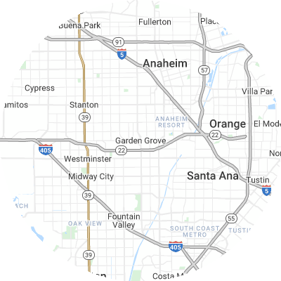 Best pest companies in Garden Grove, CA map