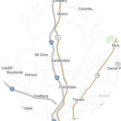 Best moving companies in Gardendale, AL map