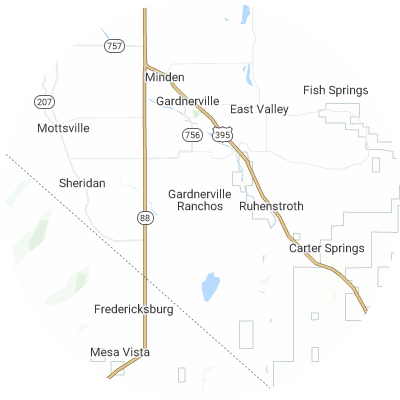 Best pest control companies in Gardnerville Ranchos, NV map