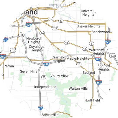 Best pest control companies in Garfield Heights, OH map