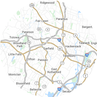 Best pest control companies in Garfield, NJ map