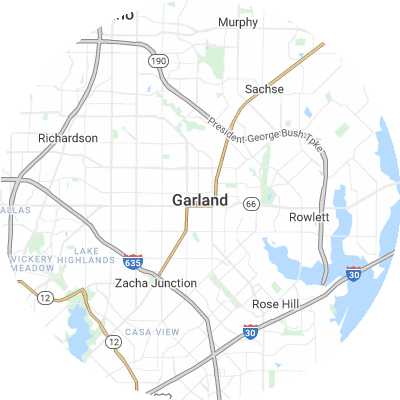 Best window companies in Garland, TX map