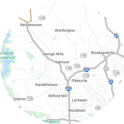 Best tree removal companies in Garrison, MD map
