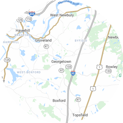 Best roofers in Georgetown, MA map
