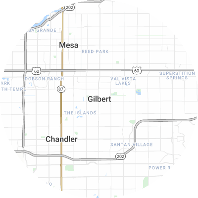 Best window companies in Gilbert, AZ map