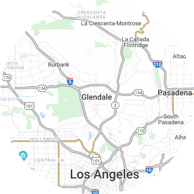 Best roofing companies in Glendale, CA map