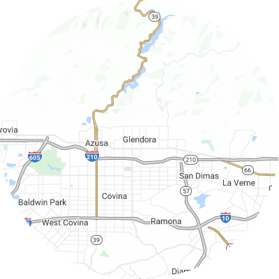 Best pest companies in Glendora, CA map