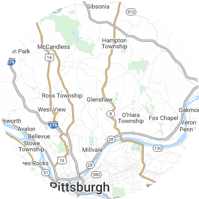 Best moving companies in Glenshaw, PA map