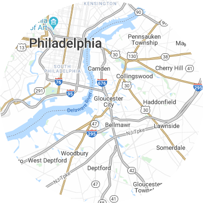 Best window replacement companies in Gloucester City, NJ map