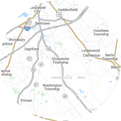 Best window replacement companies in Gloucester, NJ map