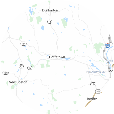 Best roofing companies in Goffstown, NH map