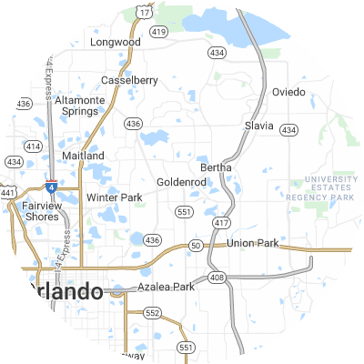Best roofers in Goldenrod, FL map