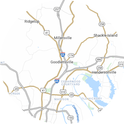 Best pest companies in Goodlettsville, TN map