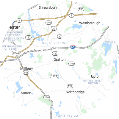 Best window replacement companies in Grafton, MA map