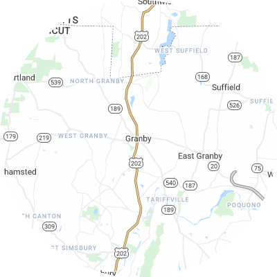 Best moving companies in Granby, CT map