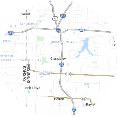Best moving companies in Grandview, MO map