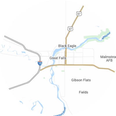 Best window replacement companies in Great Falls, MT map