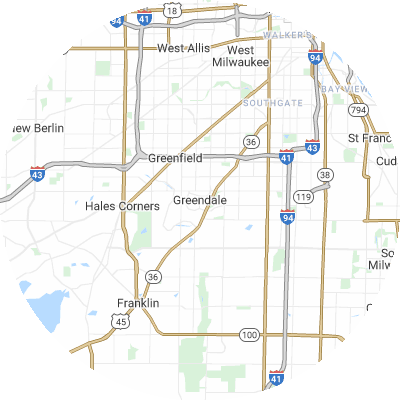 Best lawn care companies in Greendale, WI map