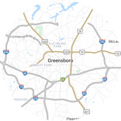 Best moving companies in Greensboro, NC map