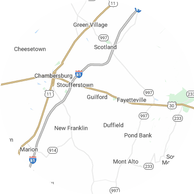 Best gutter cleaners in Guilford, PA map
