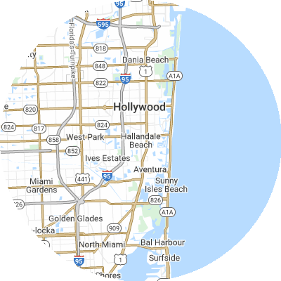 Best lawn companies in Hallandale Beach, FL map