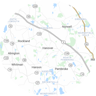 Best window replacement companies in Hanover, MA map