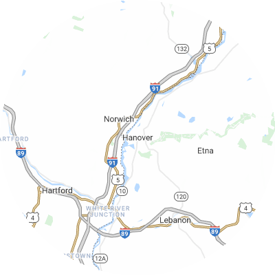 Best window replacement companies in Hanover, NH map