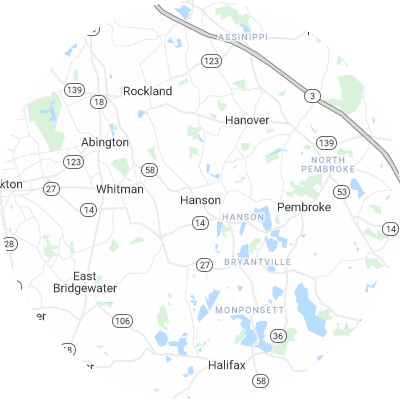 Best gutter cleaners in Hanson, MA map