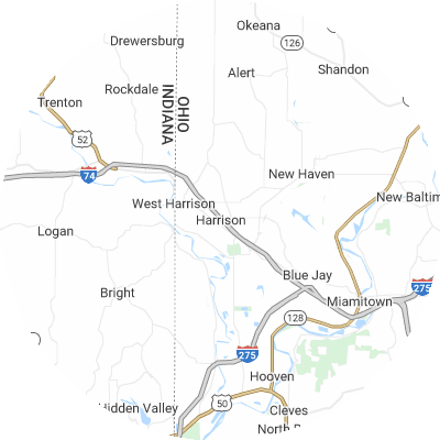 Best moving companies in Harrison, OH map