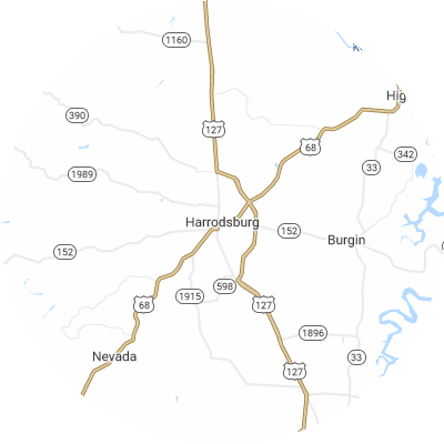 Best moving companies in Harrodsburg, KY map