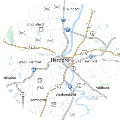 Best roofing companies in Hartford, CT map