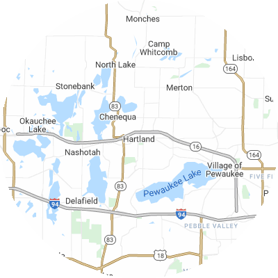 Best moving companies in Hartland, WI map