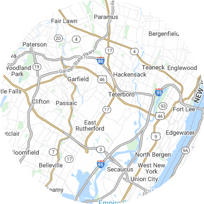 Best window replacement companies in Hasbrouck Heights, NJ map