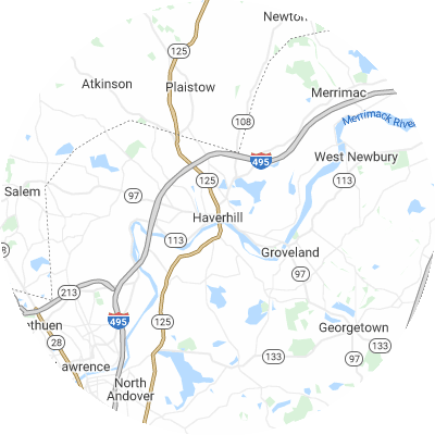 Best window replacement companies in Haverhill, MA map