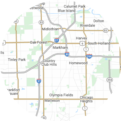 Best concrete companies in Hazel Crest, IL map