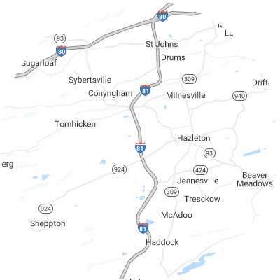 Best concrete companies in Hazle, PA map