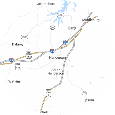 Best gutter cleaners in Henderson, NC map